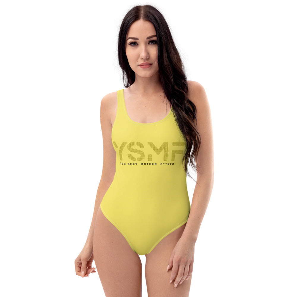YSMF, Light-Yellow, One-Piece Swimsuit