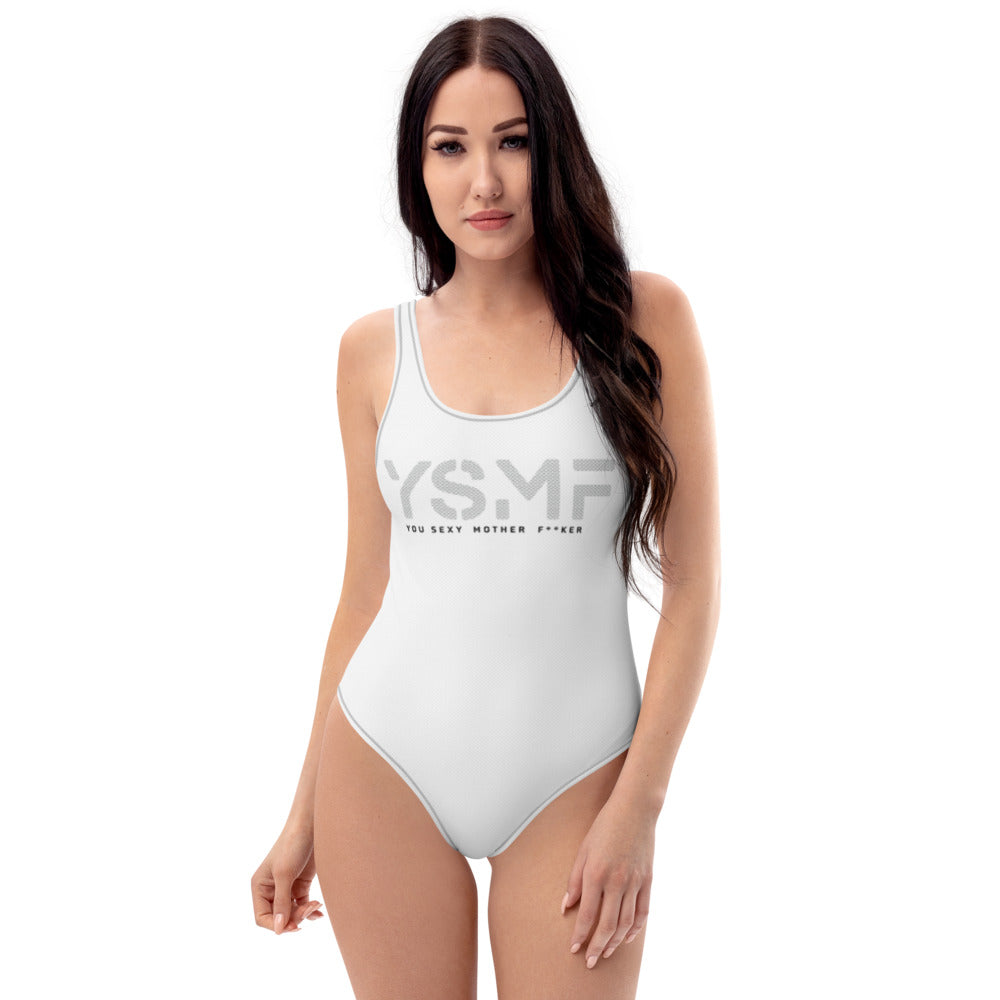 YSMF, White, One-Piece Swimsuit