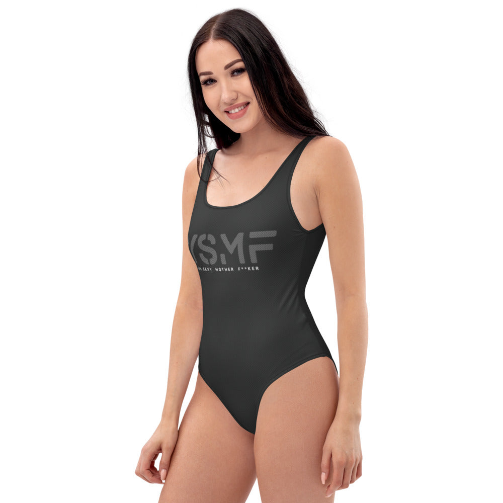 YSMF, Dark-Grey, One-Piece Swimsuit