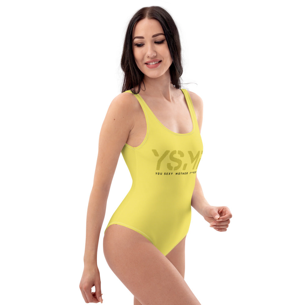 YSMF, Light-Yellow, One-Piece Swimsuit