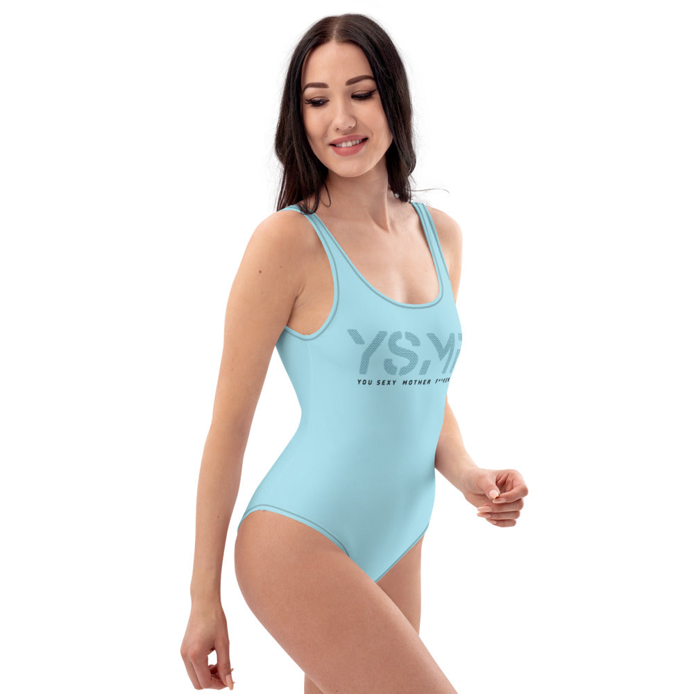 YSMF, Light-Blue, One-Piece Swimsuit