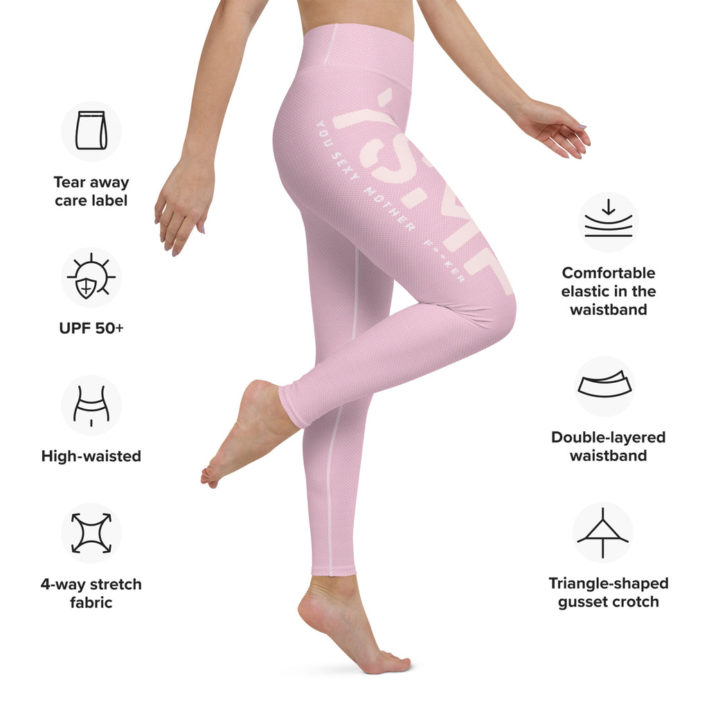 YSMF, Pink, Yoga Leggings