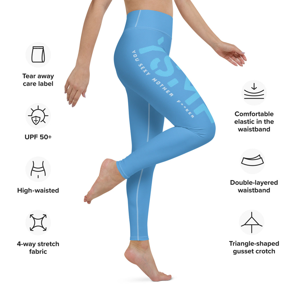 YSMF, Blue, Yoga Leggings