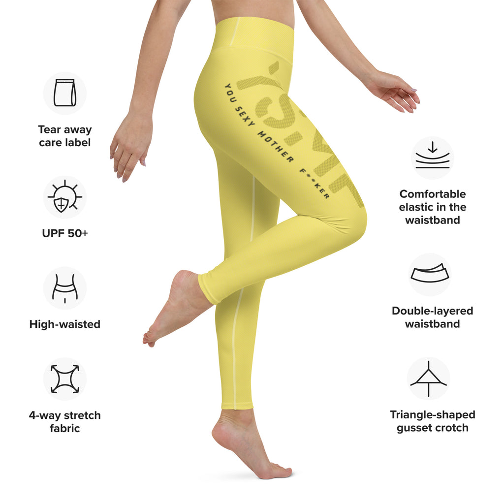 YSMF, Yellow, Yoga Leggings