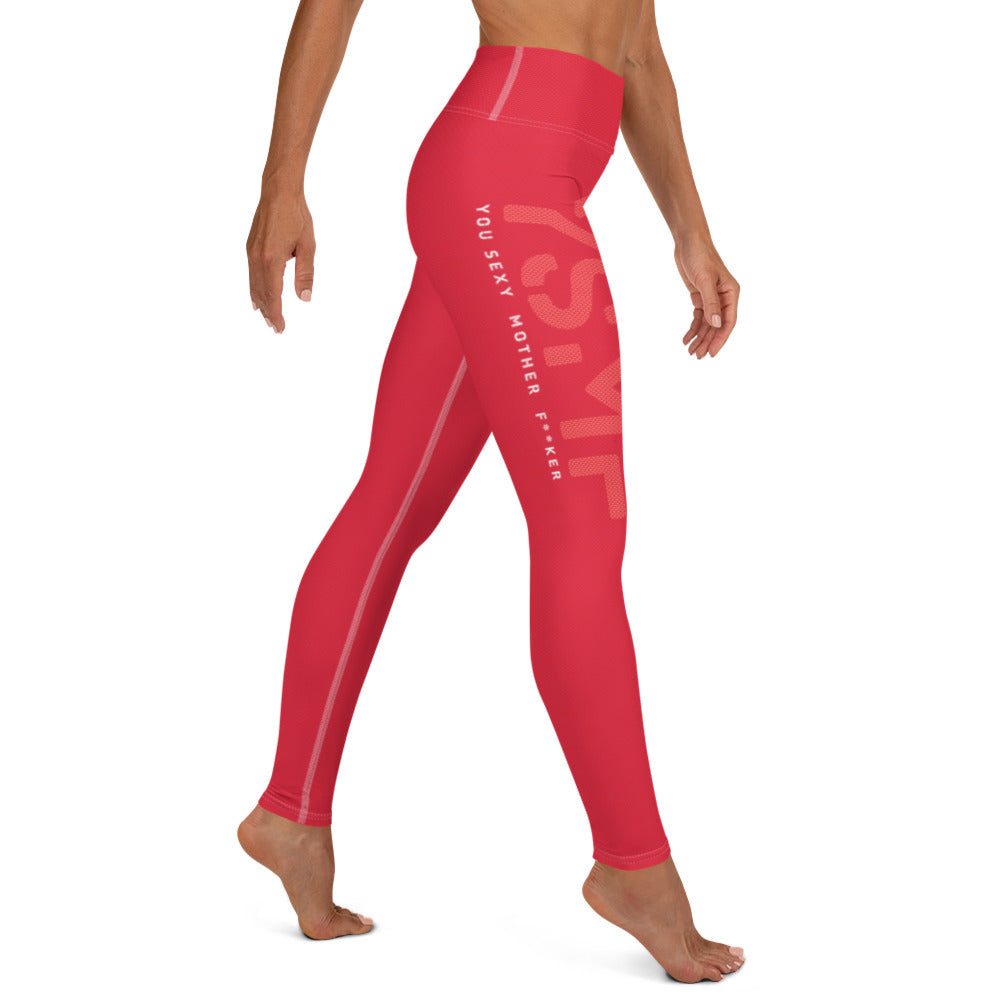 YSMF, Red, Yoga Leggings