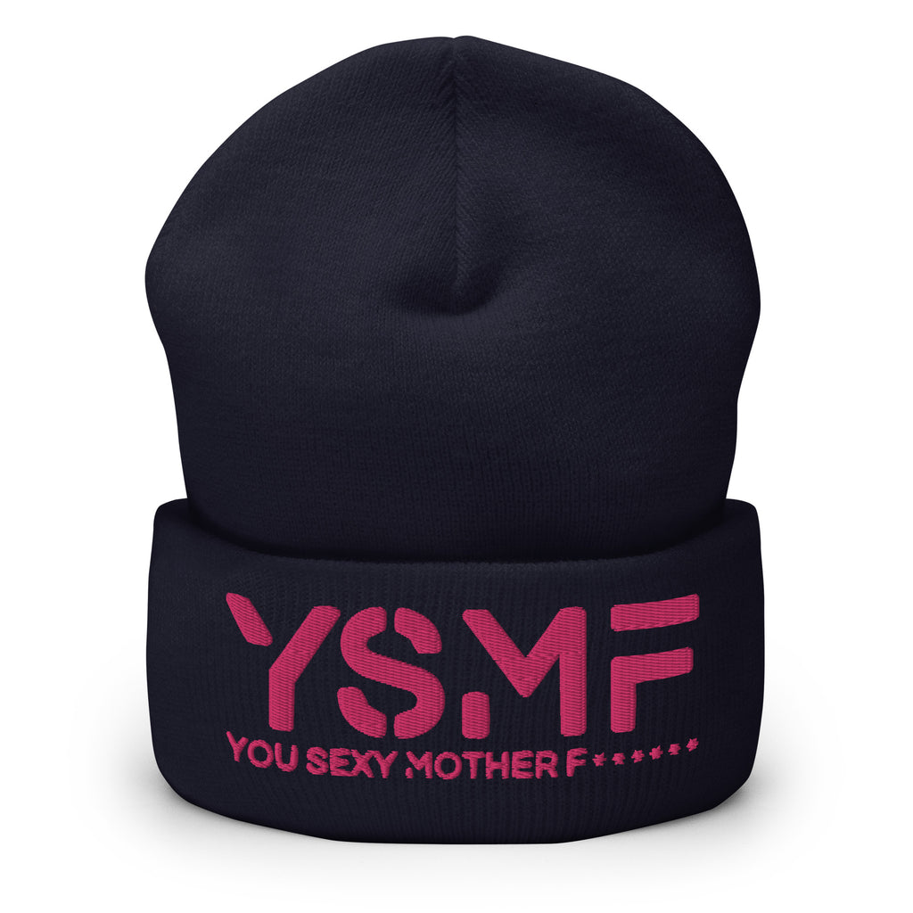 YSMF Beanie (Pink 3D Puff brodering)