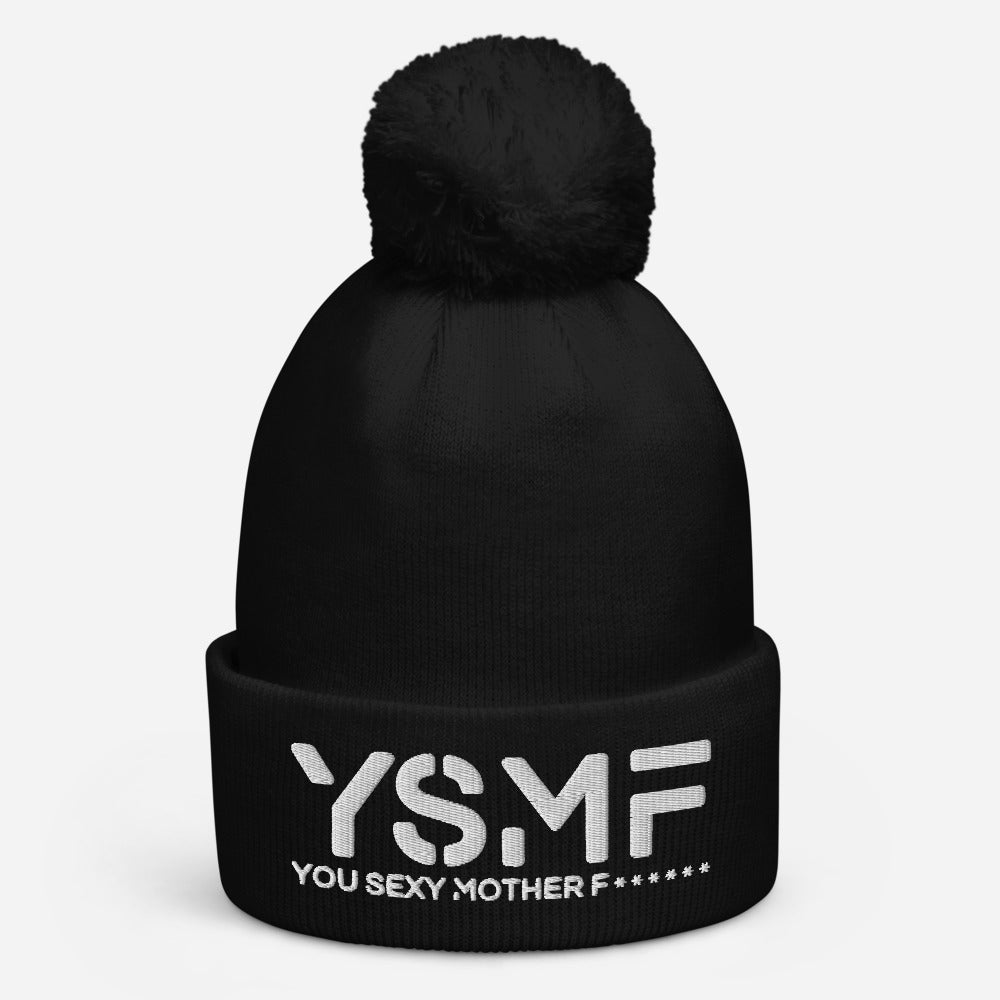 YSMF 3D Embroided, Pom pom beanie