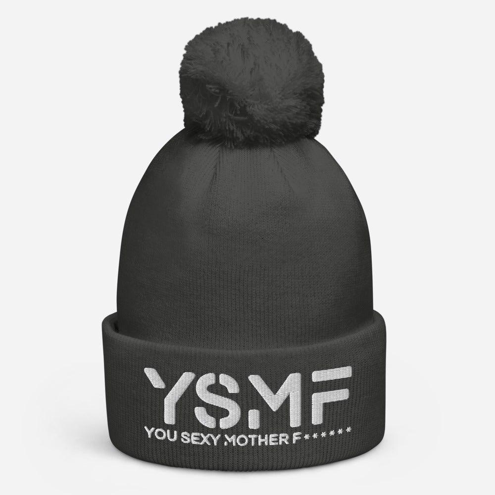 YSMF 3D Embroided, Pom pom beanie